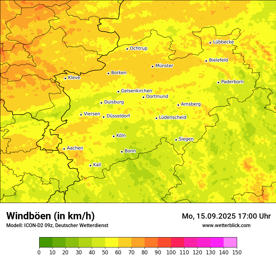 Modellkarten Windgeschwindigkeit
