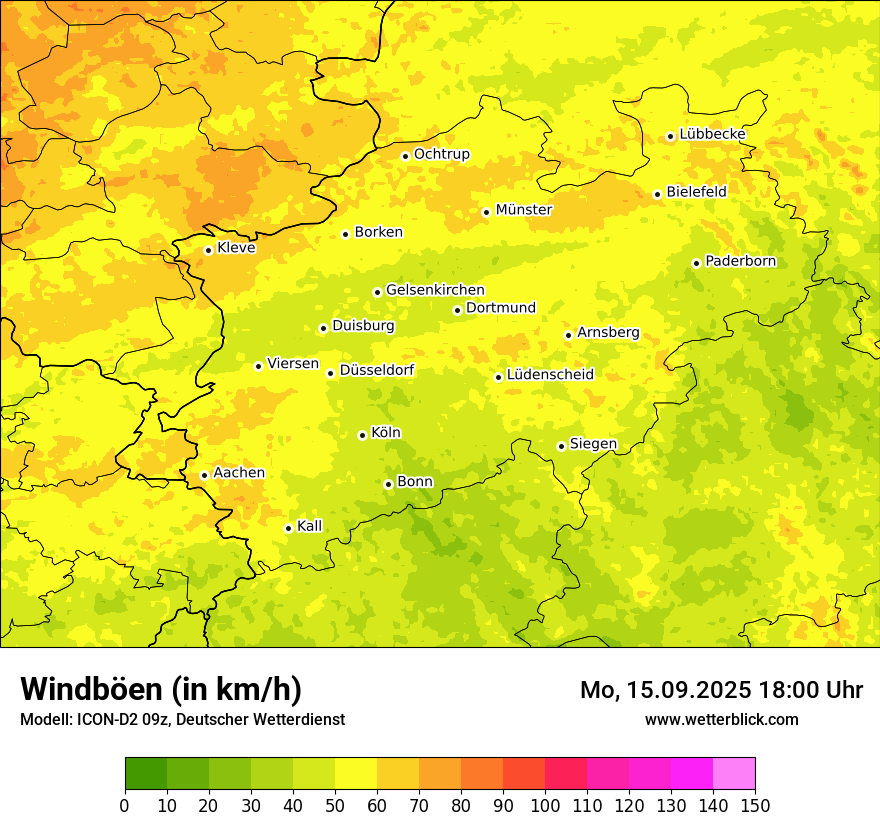 Modellkarten Windgeschwindigkeit