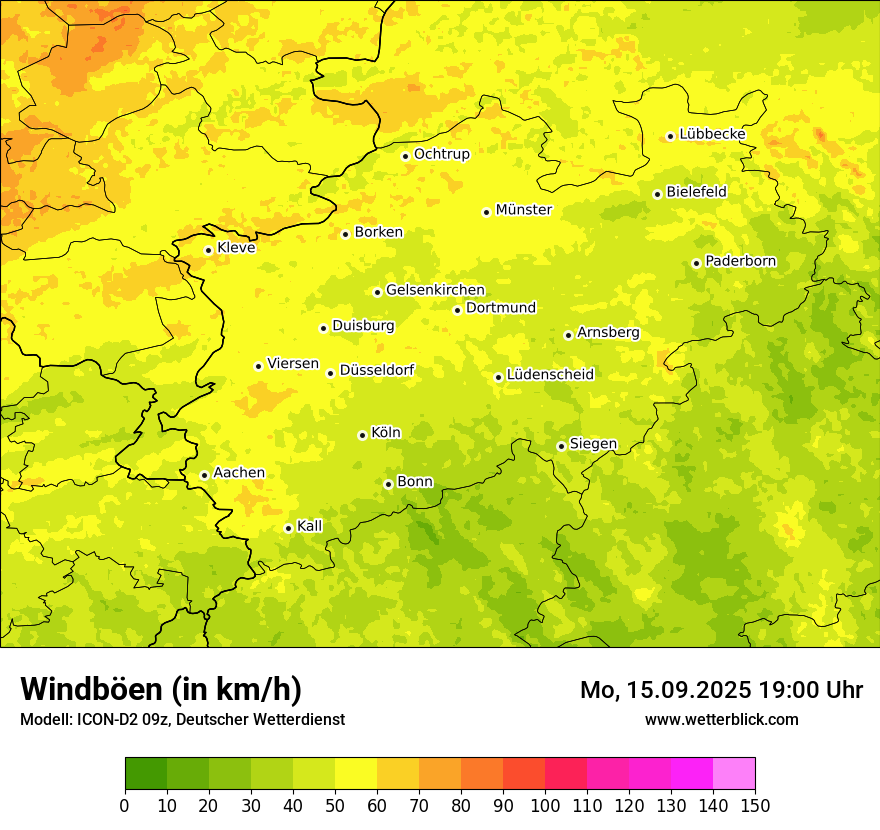 Modellkarten Windgeschwindigkeit