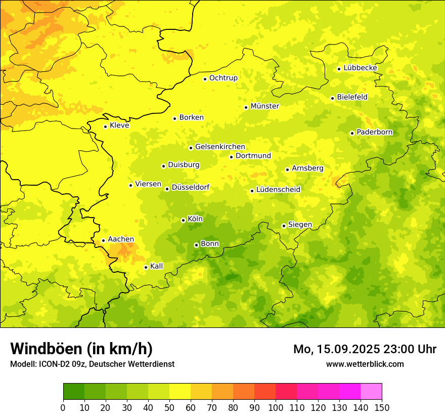 Modellkarten Windgeschwindigkeit