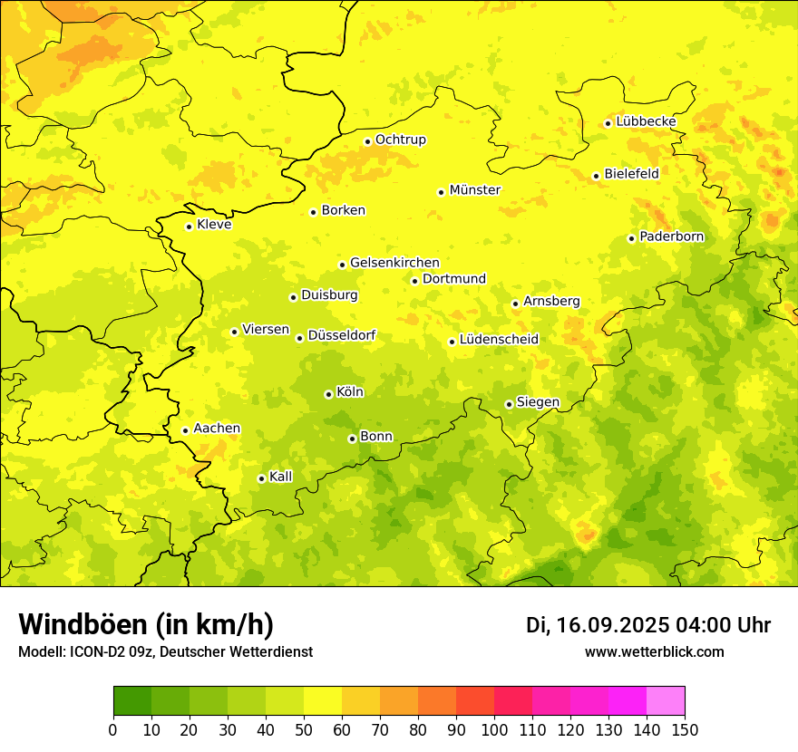 Modellkarten Windgeschwindigkeit