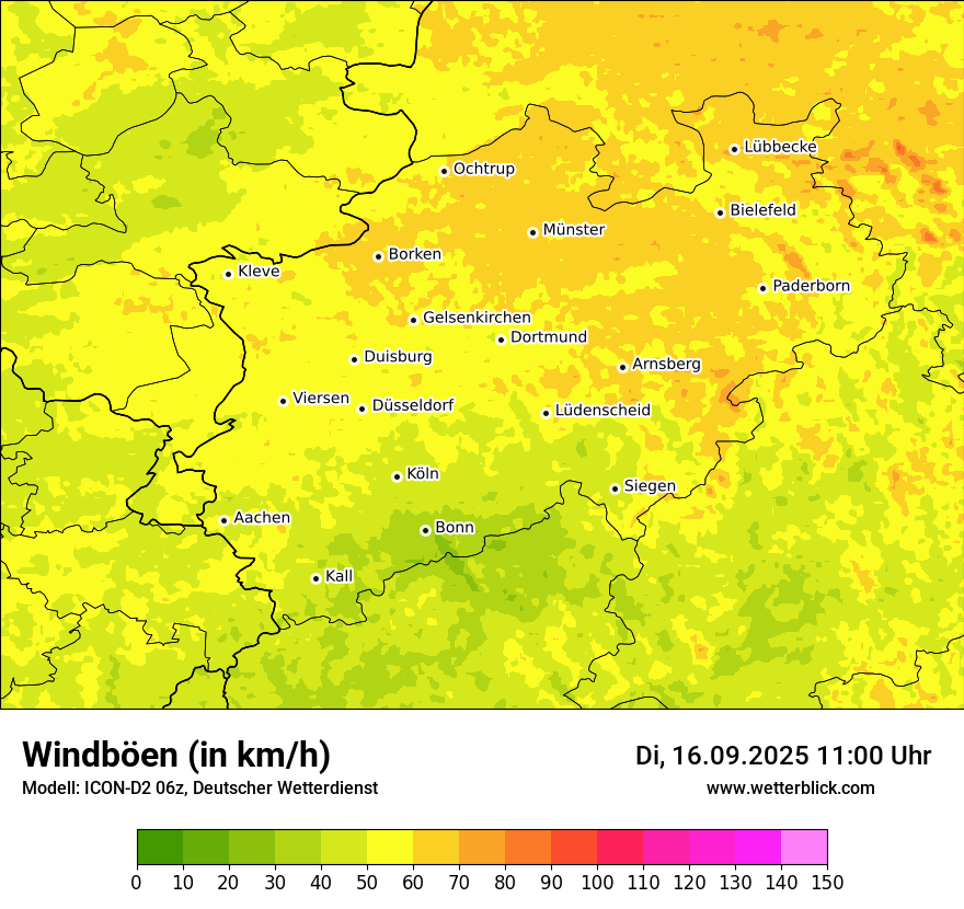 Modellkarten Windgeschwindigkeit