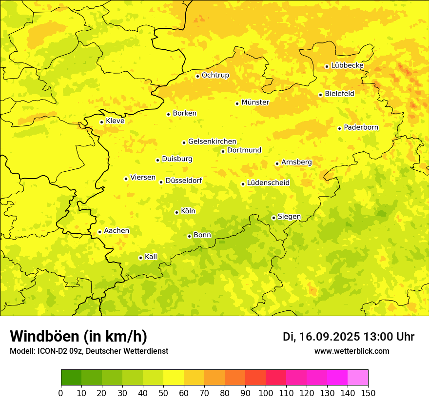 Modellkarten Windgeschwindigkeit