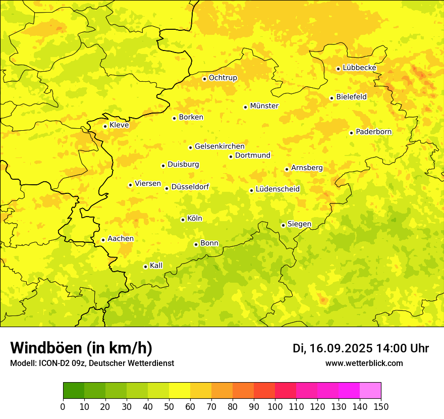 Modellkarten Windgeschwindigkeit
