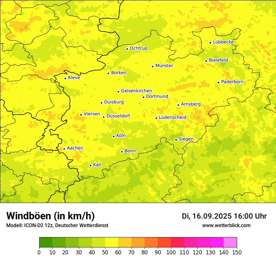 Modellkarten Windgeschwindigkeit