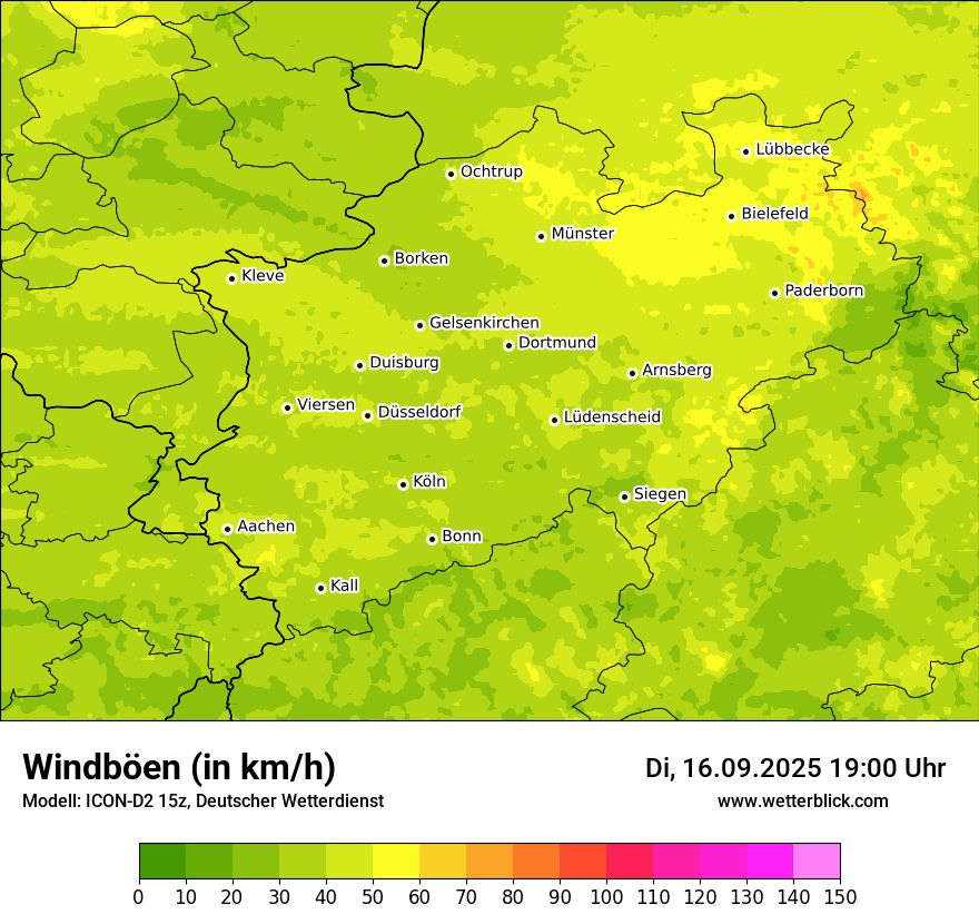 Modellkarten Windgeschwindigkeit