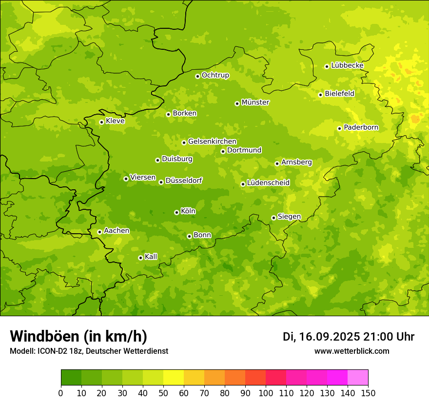 Modellkarten Windgeschwindigkeit