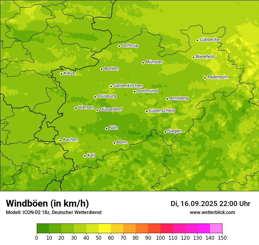 Modellkarten Windgeschwindigkeit