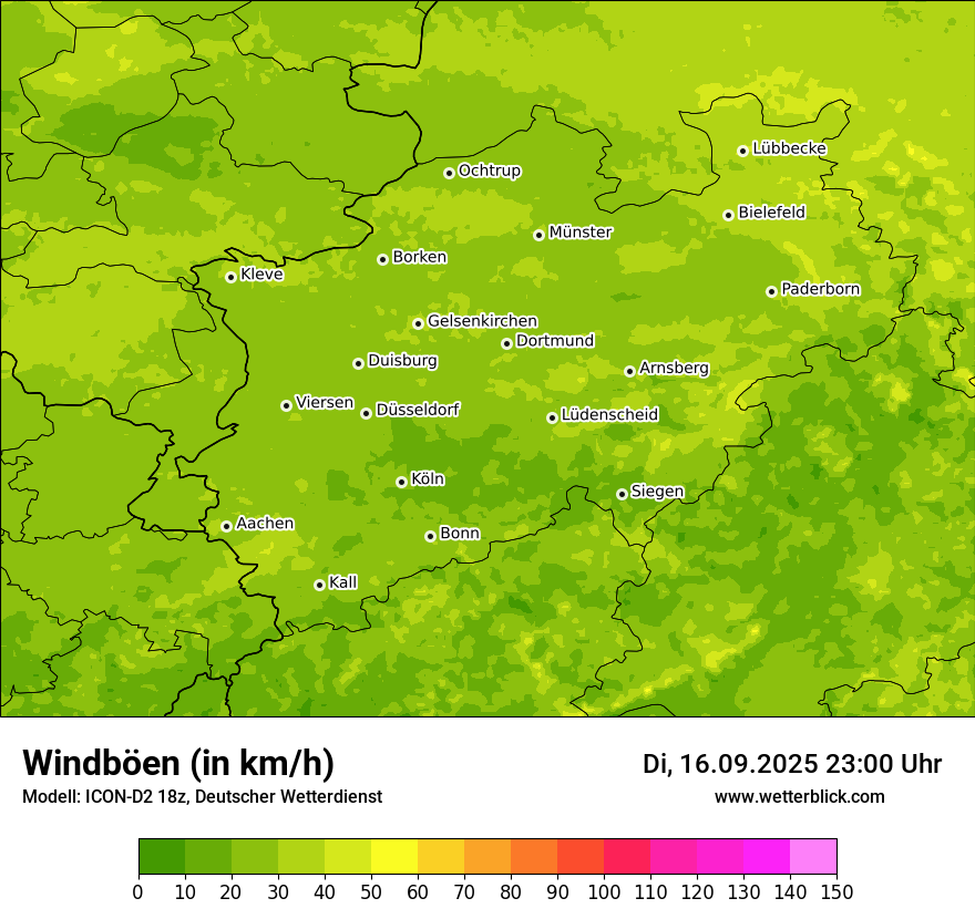 Modellkarten Windgeschwindigkeit