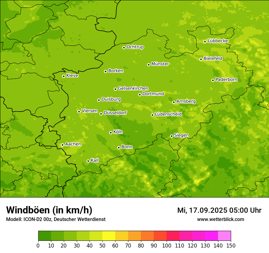 Modellkarten Windgeschwindigkeit