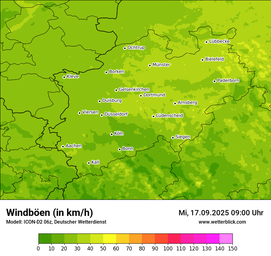 Modellkarten Windgeschwindigkeit