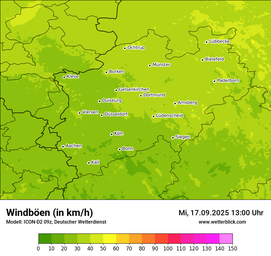 Modellkarten Windgeschwindigkeit