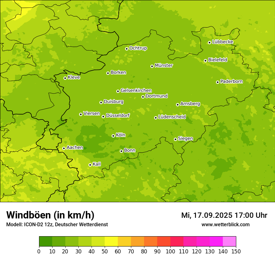 Modellkarten Windgeschwindigkeit
