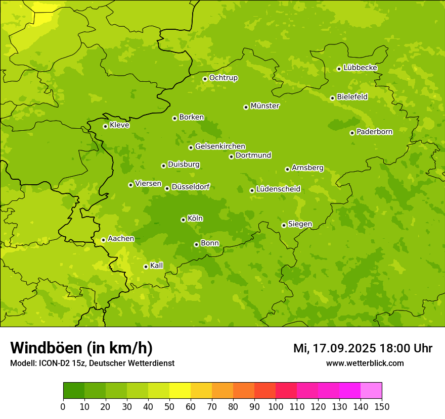 Modellkarten Windgeschwindigkeit