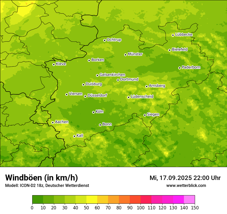 Modellkarten Windgeschwindigkeit