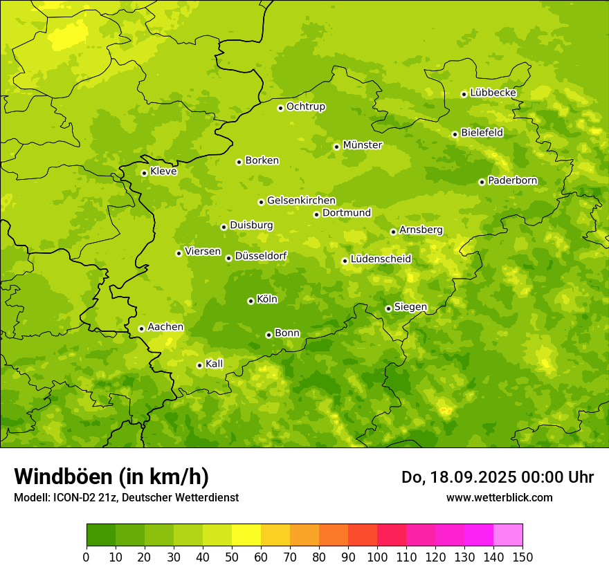 Modellkarten Windgeschwindigkeit