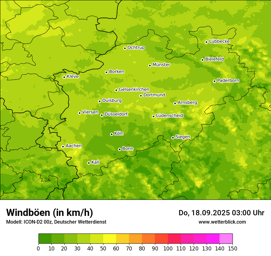 Modellkarten Windgeschwindigkeit