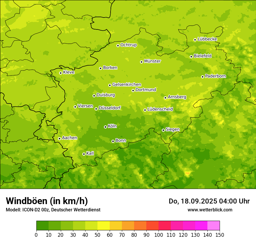 Modellkarten Windgeschwindigkeit