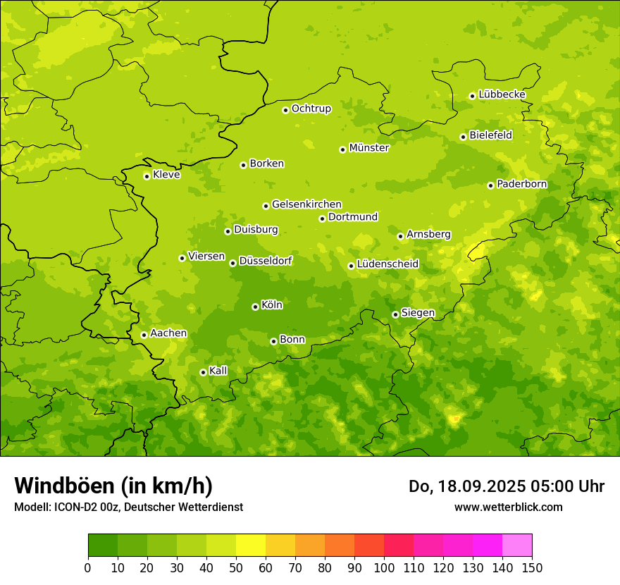 Modellkarten Windgeschwindigkeit