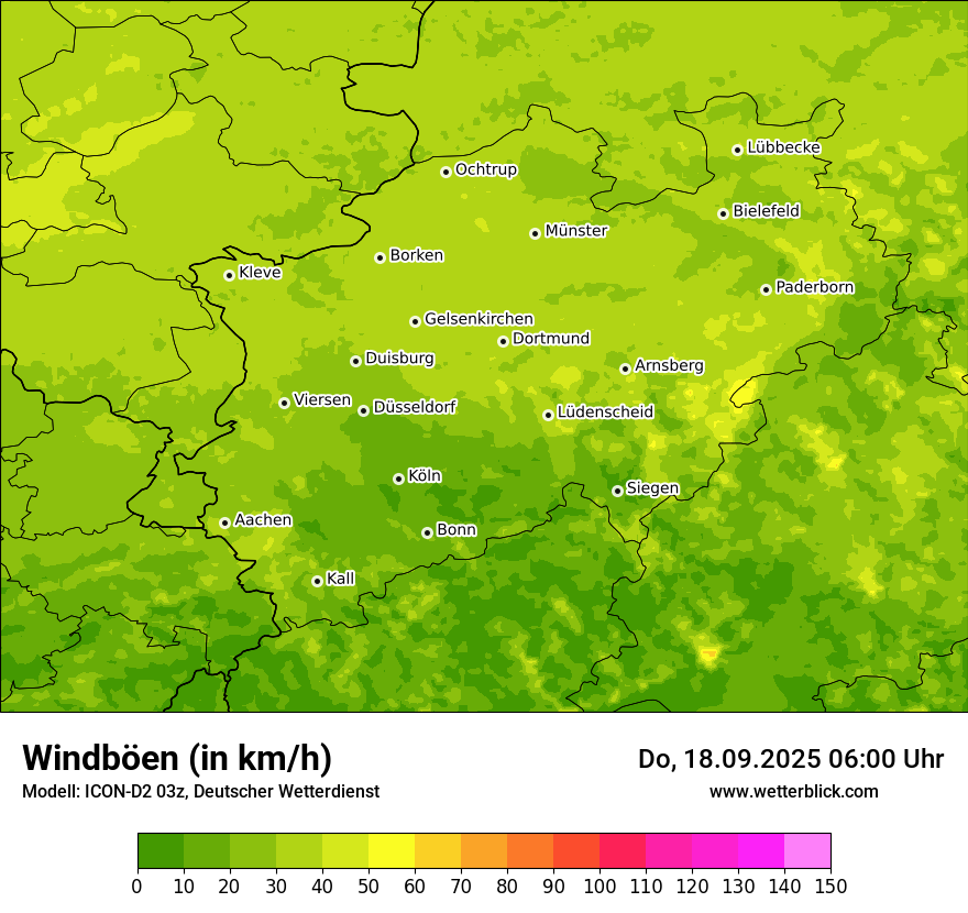 Modellkarten Windgeschwindigkeit