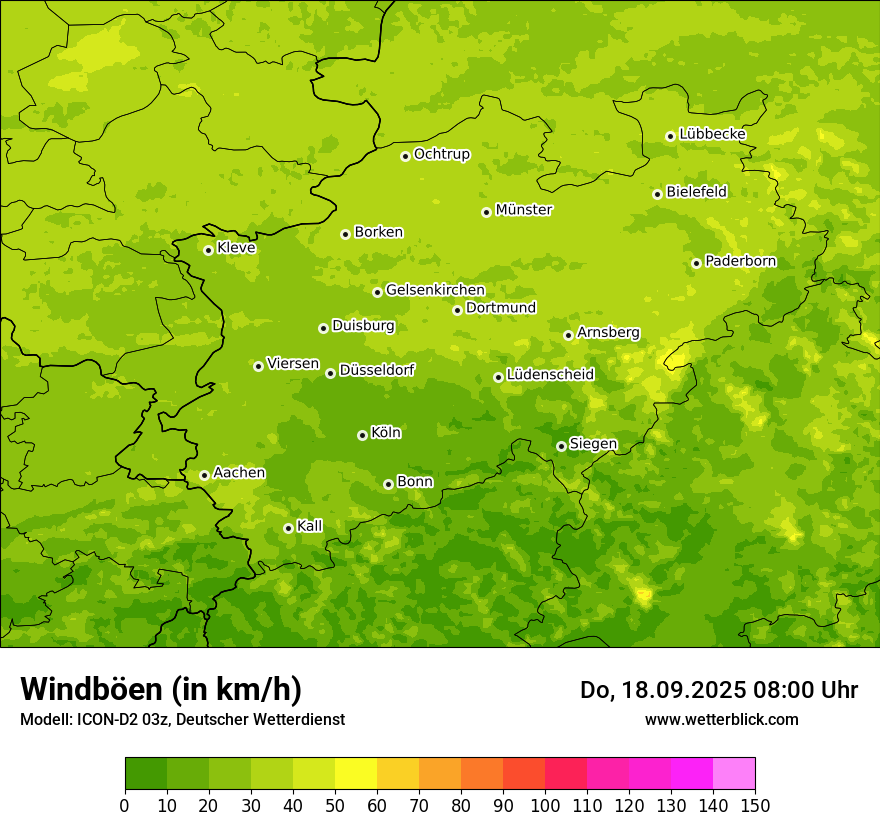 Modellkarten Windgeschwindigkeit