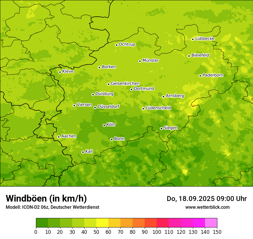Modellkarten Windgeschwindigkeit