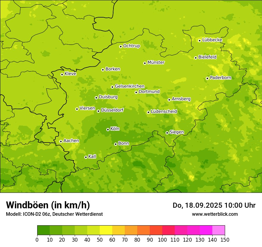 Modellkarten Windgeschwindigkeit
