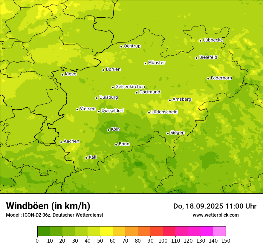 Modellkarten Windgeschwindigkeit