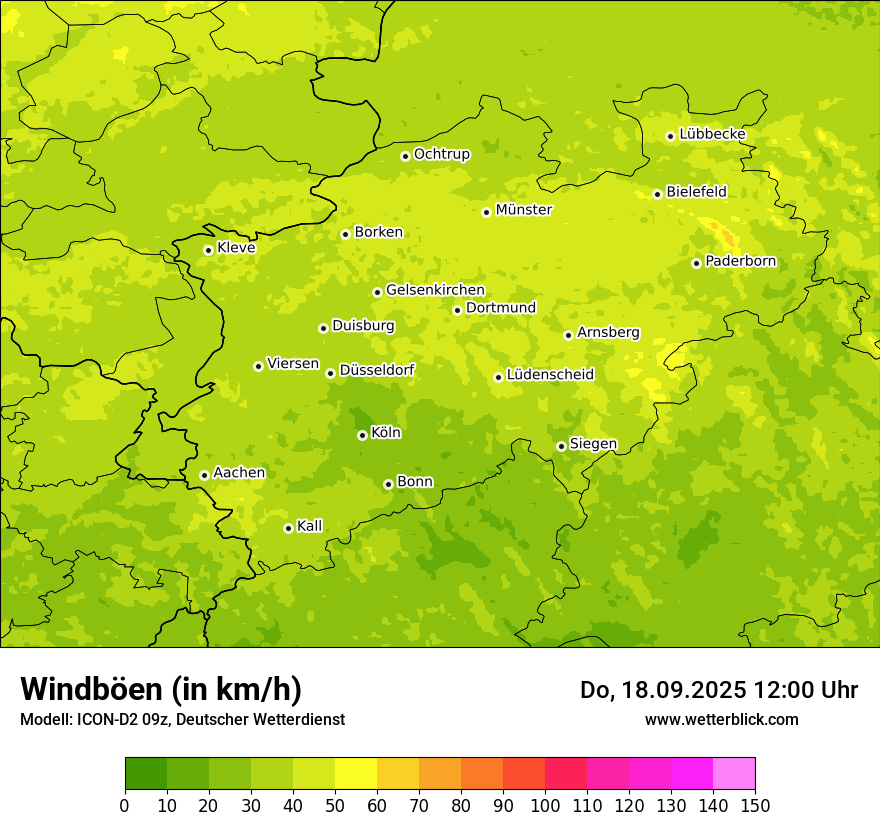Modellkarten Windgeschwindigkeit