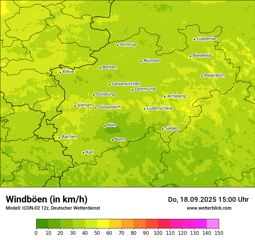 Modellkarten Windgeschwindigkeit