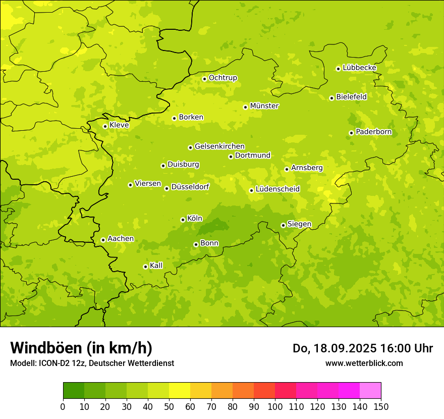 Modellkarten Windgeschwindigkeit