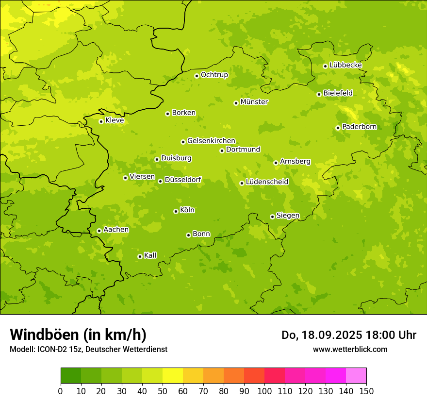 Modellkarten Windgeschwindigkeit