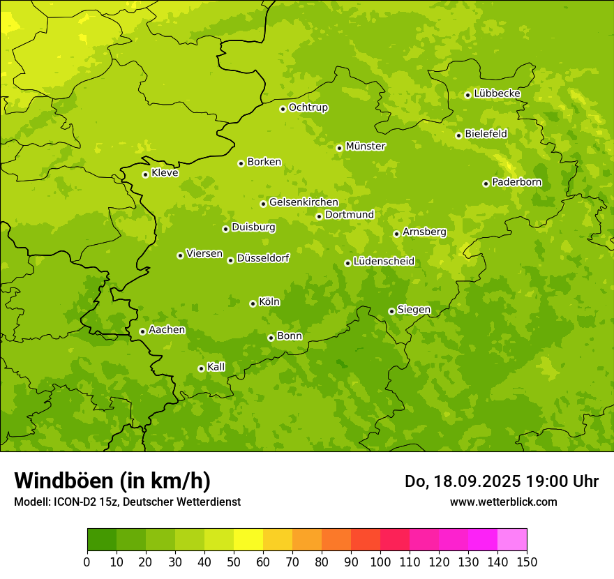 Modellkarten Windgeschwindigkeit