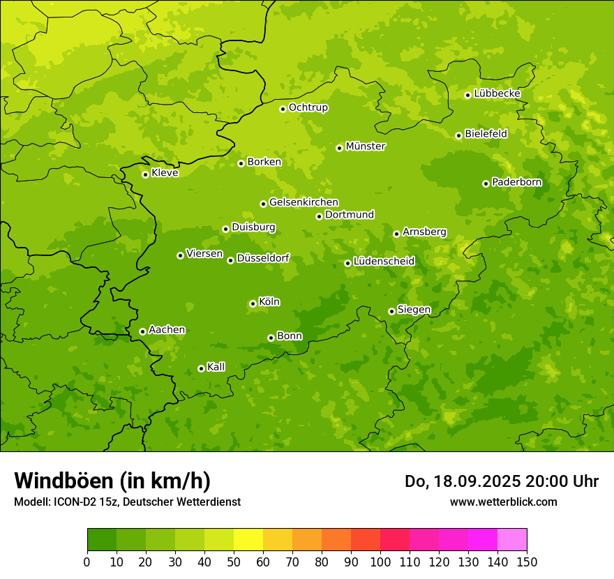 Modellkarten Windgeschwindigkeit