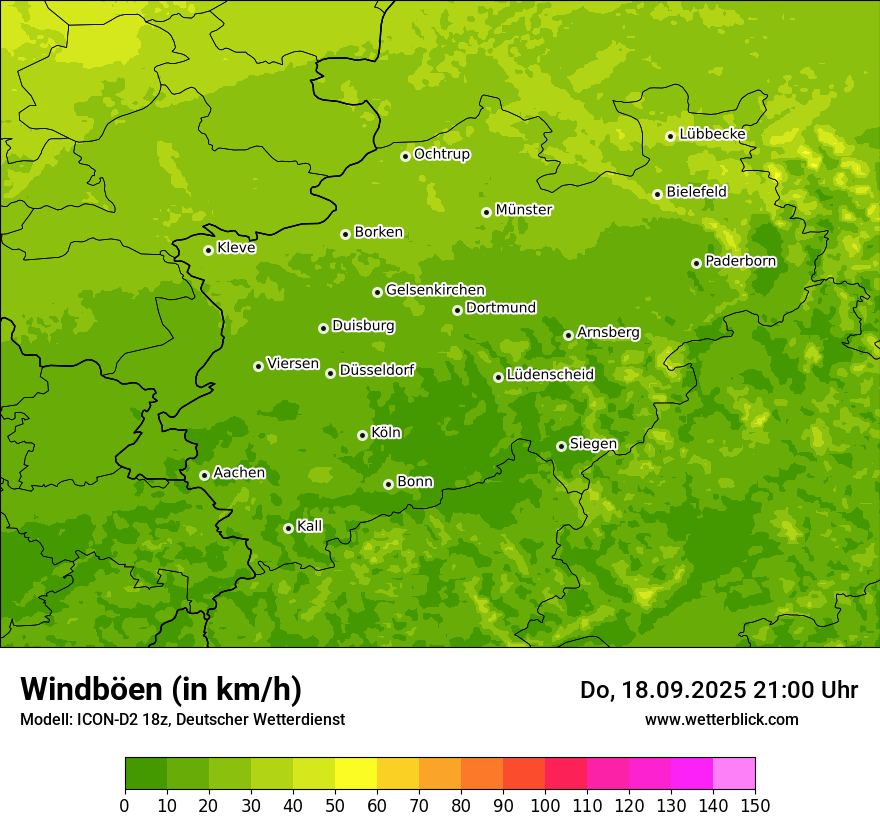 Modellkarten Windgeschwindigkeit