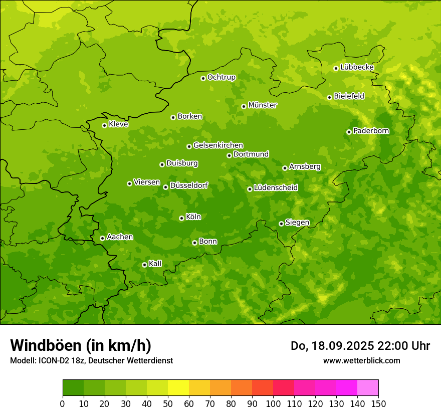 Modellkarten Windgeschwindigkeit
