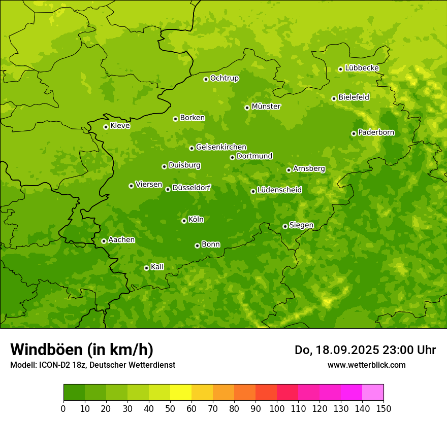 Modellkarten Windgeschwindigkeit