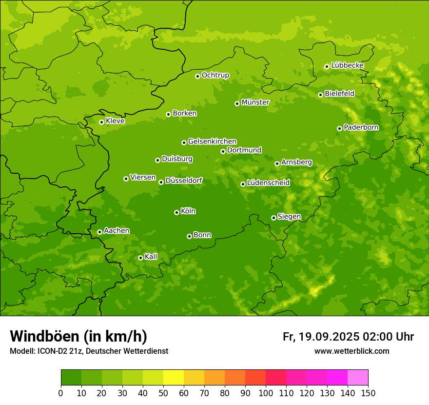 Modellkarten Windgeschwindigkeit