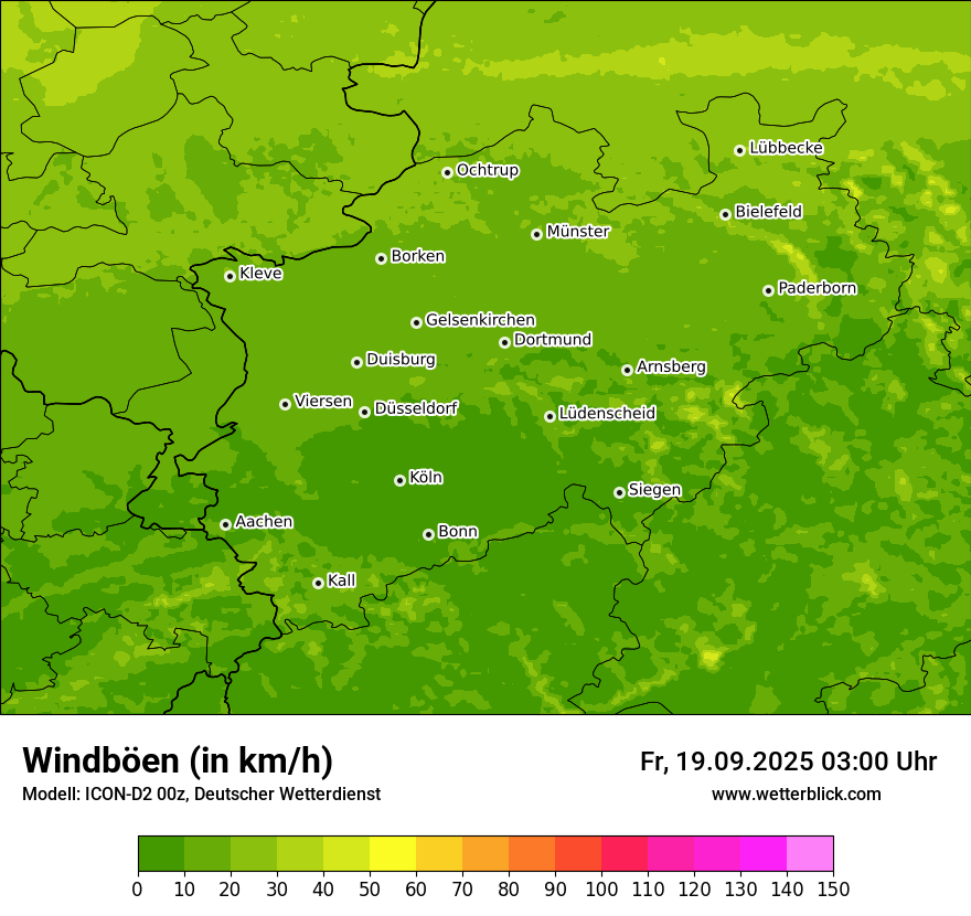 Modellkarten Windgeschwindigkeit