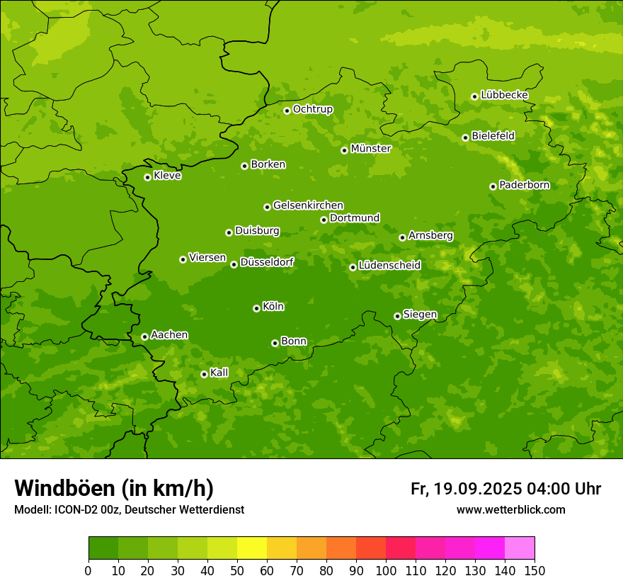 Modellkarten Windgeschwindigkeit
