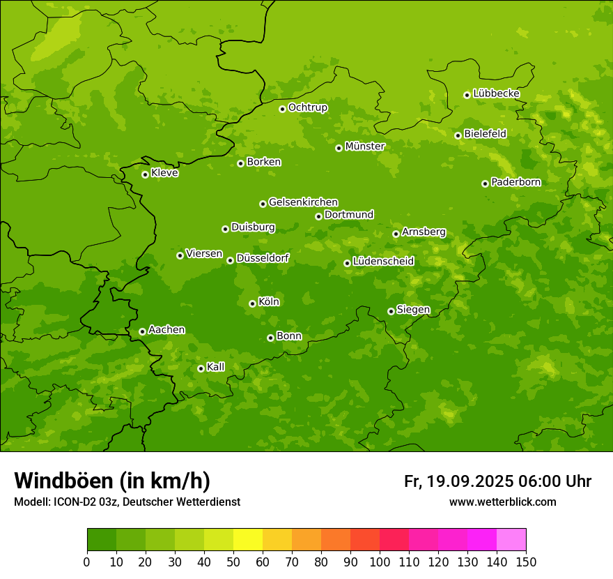 Modellkarten Windgeschwindigkeit