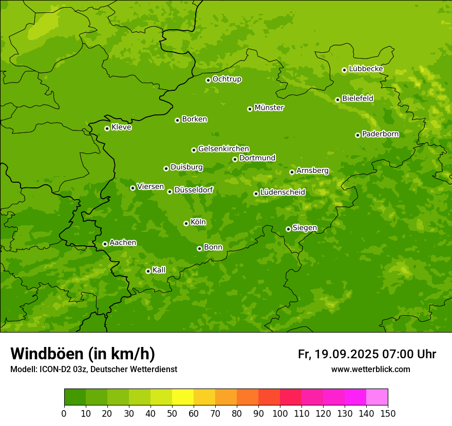 Modellkarten Windgeschwindigkeit