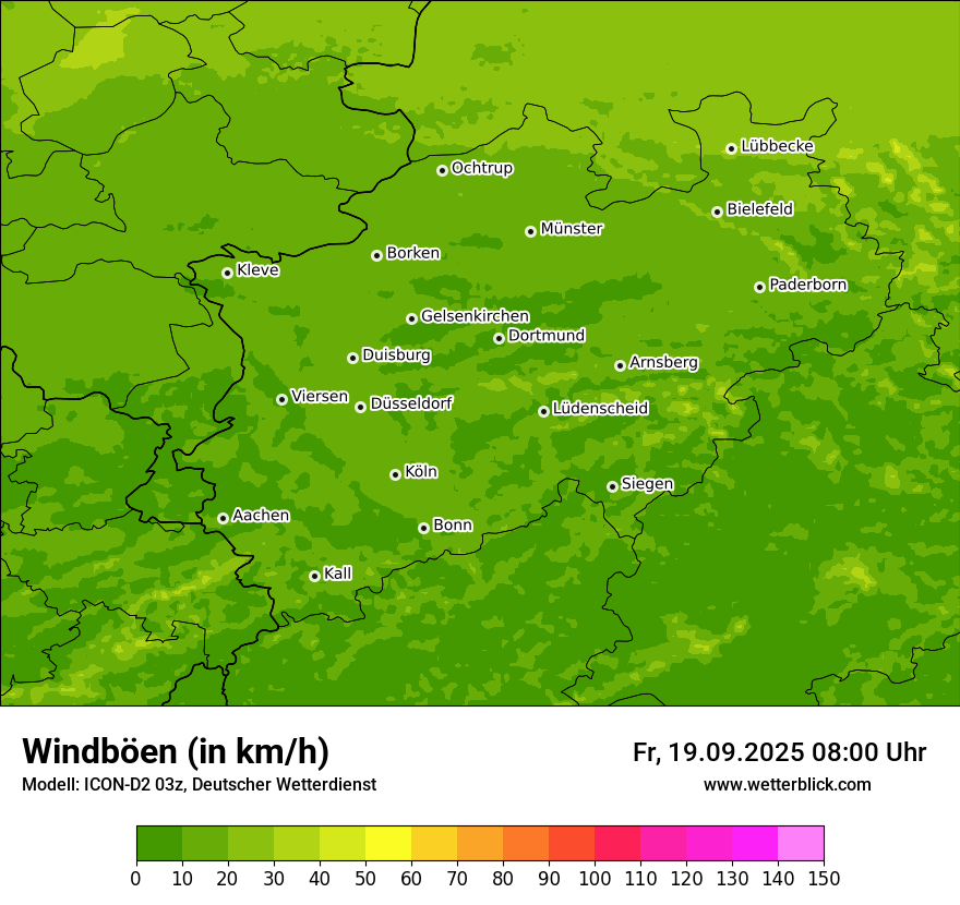 Modellkarten Windgeschwindigkeit