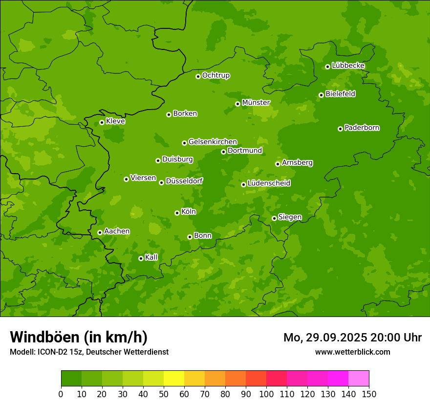 Modellkarten Windgeschwindigkeit