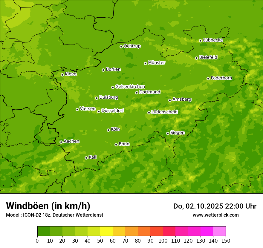 Modellkarten Windgeschwindigkeit