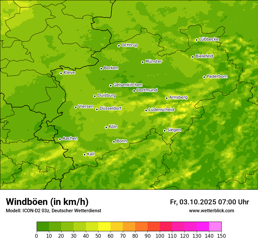Modellkarten Windgeschwindigkeit