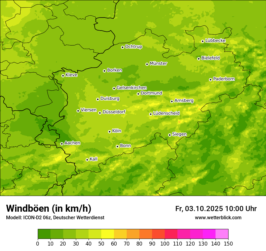 Modellkarten Windgeschwindigkeit