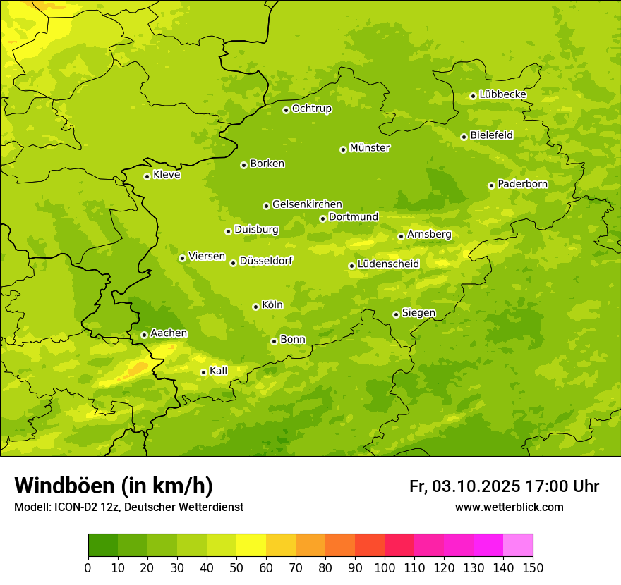 Modellkarten Windgeschwindigkeit