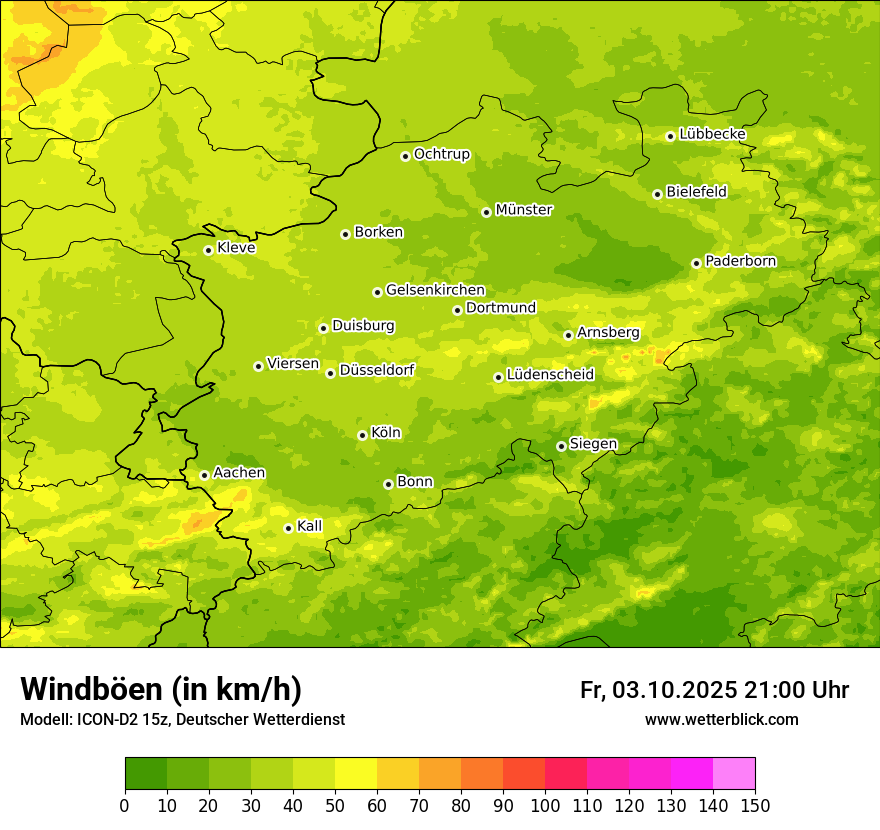 Modellkarten Windgeschwindigkeit