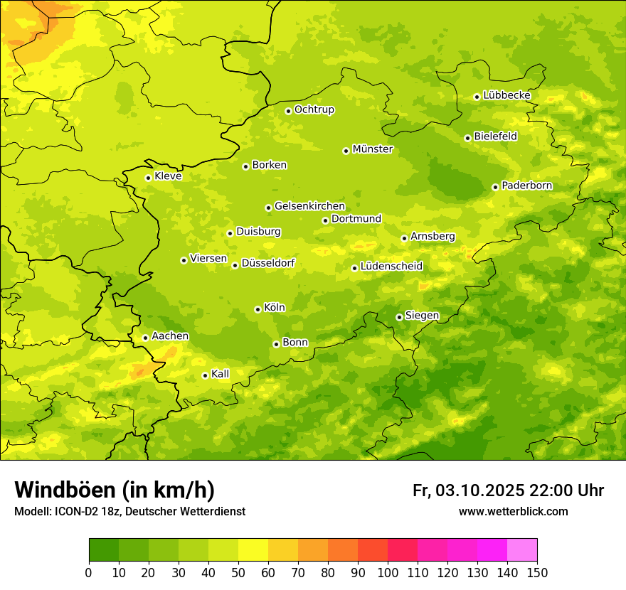 Modellkarten Windgeschwindigkeit